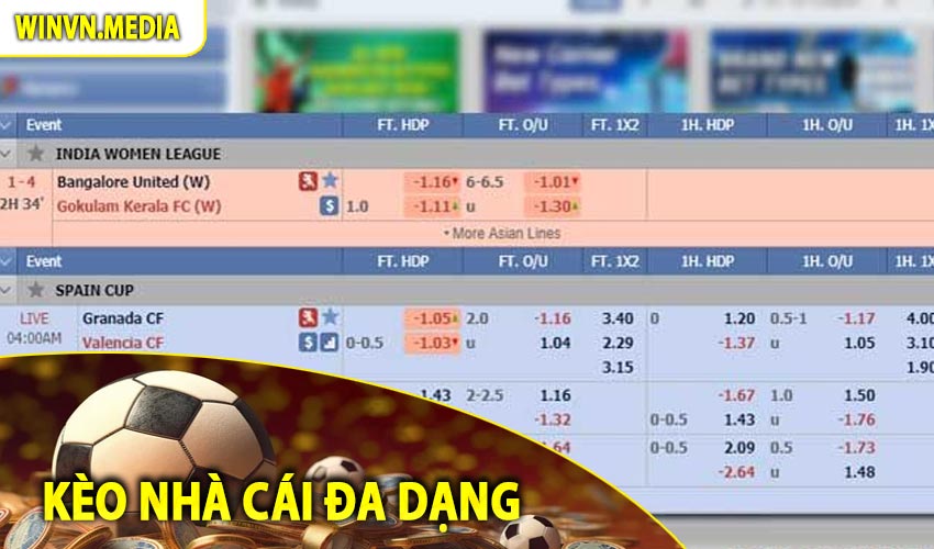 Hệ thống kèo nhà cái bet88 đa dạng